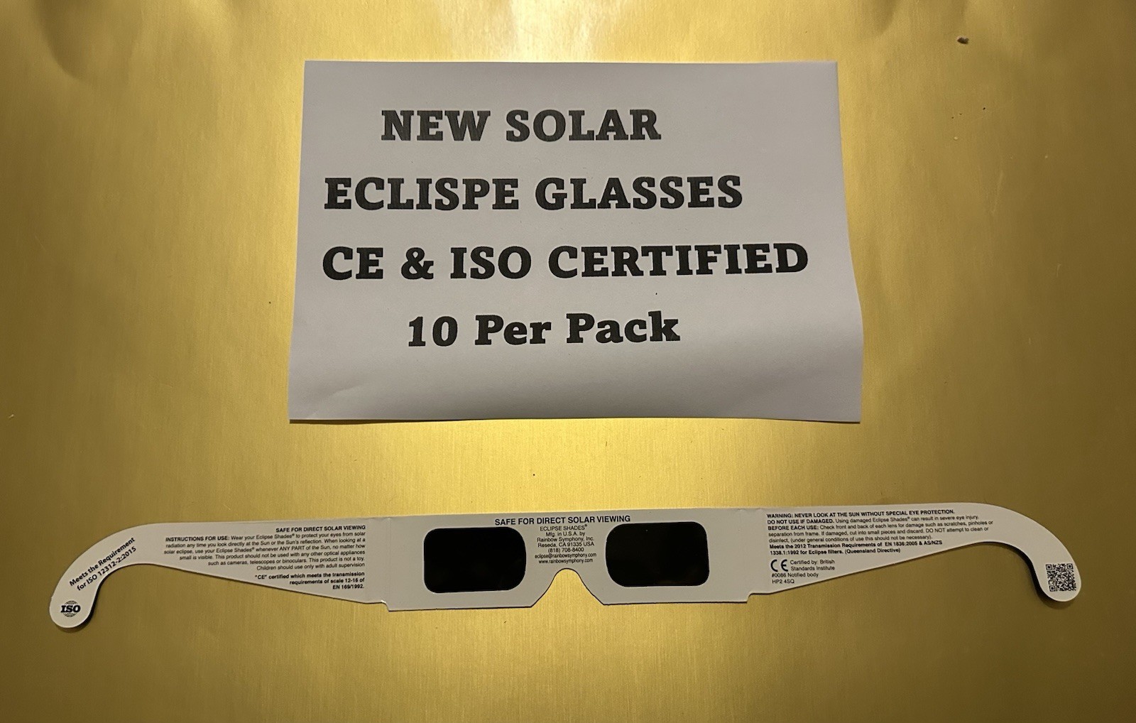 New 2017 Solar Eclipse Glasses. CE & ISO Certified Solar Eclipse Glasses USA