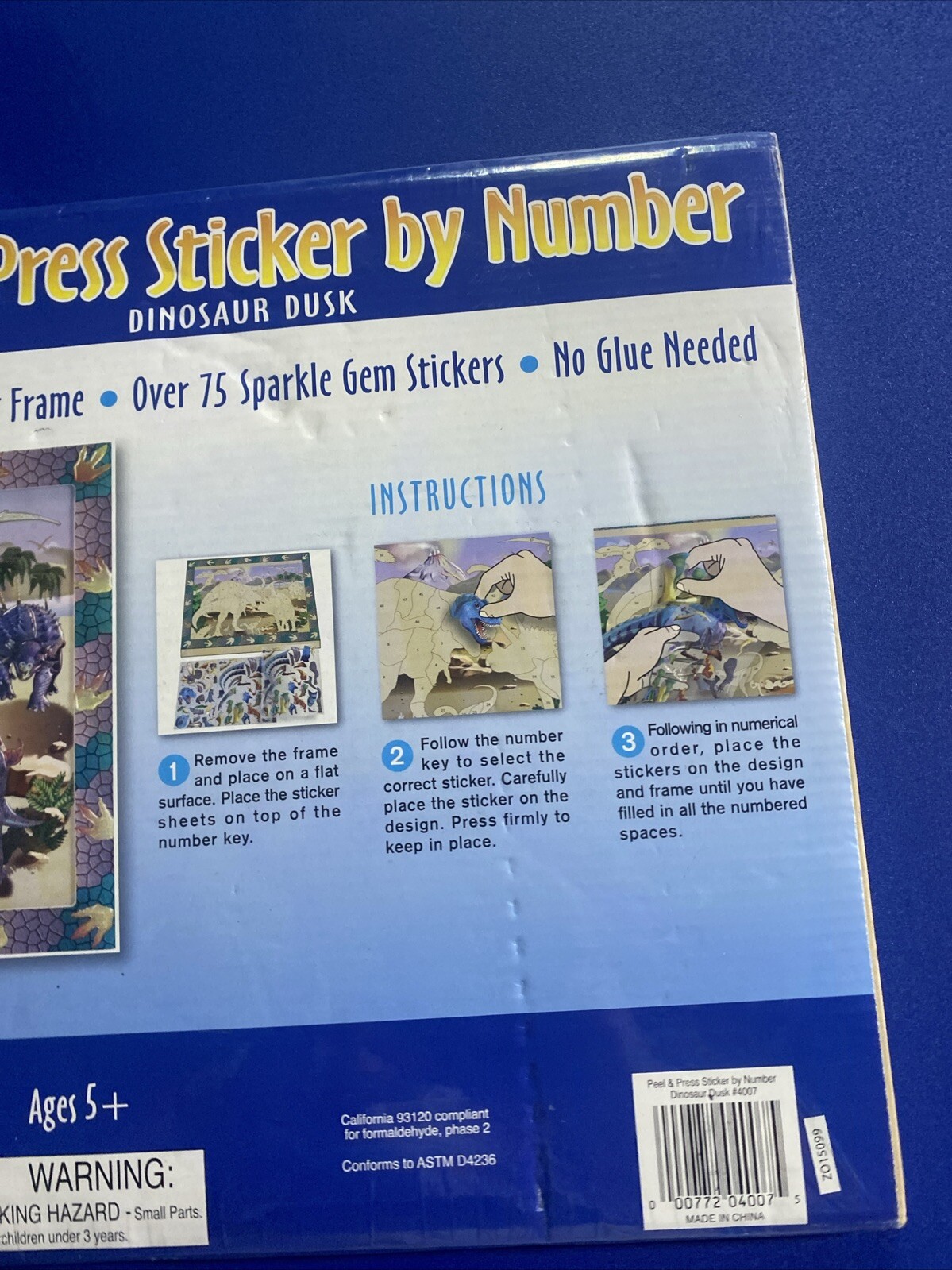 melissa & doug peel & press sticker by number dinosaur dusk 4007 NEW