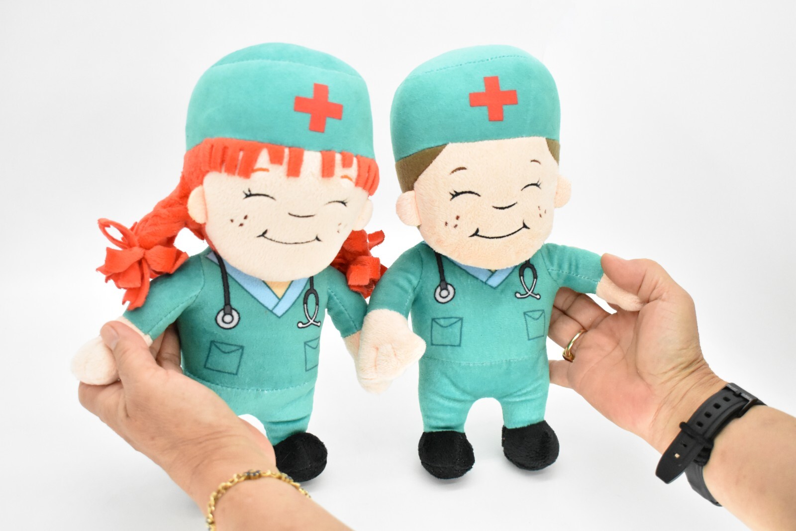 Doctor Dolls, Male & Female Nurse, Single or Set, Plush Stuffed Toy, 11″