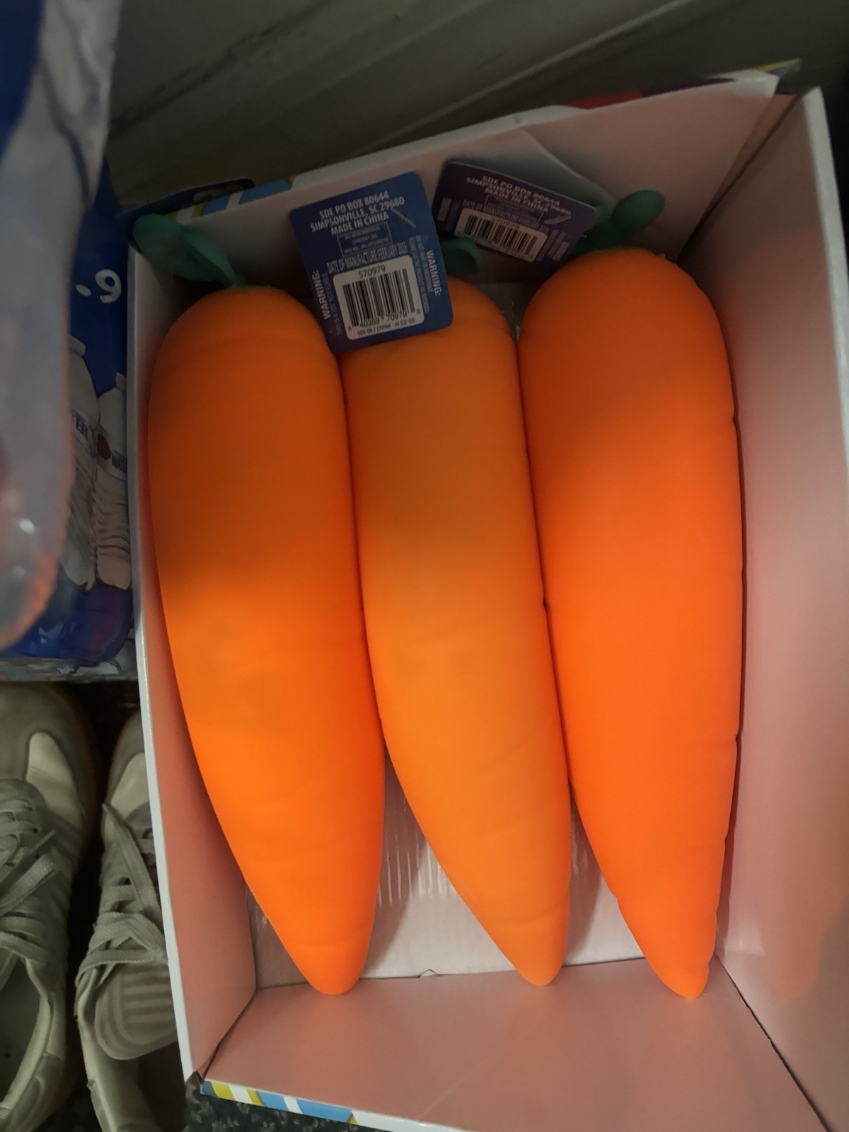 Squeeze / Squish Toy Lot Of 3 Carrot ToyMendous Kids Sensory New With Tags