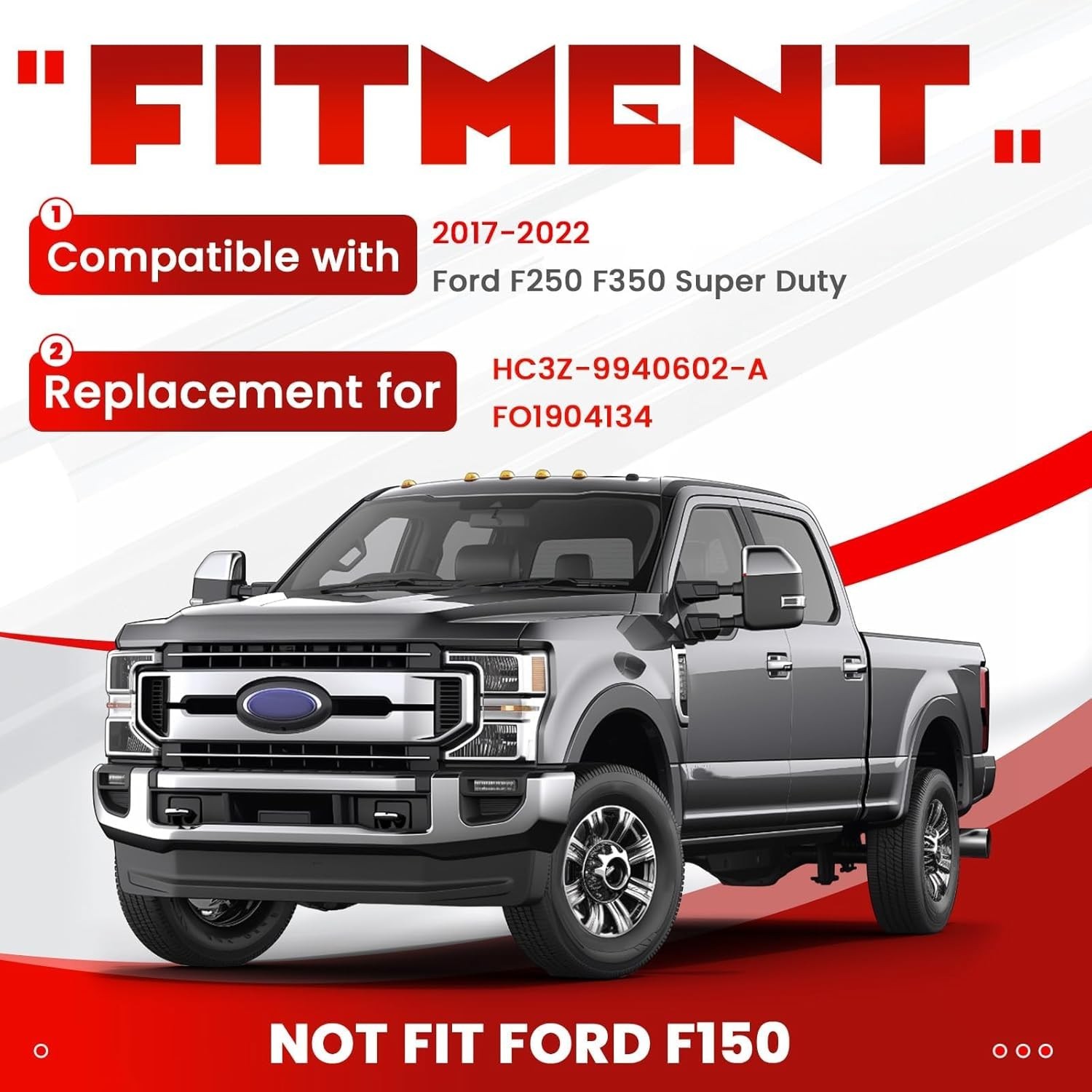 17-22 Ford F250 F350 Flex Step Tailgate Molding Top Trim Cap Cover Set FO1904134