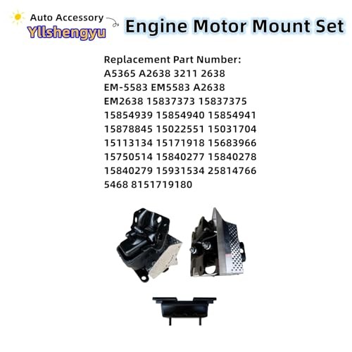 3Pcs Engine Motor Mount Kit – Compatible with Trucks & SUVs (Silverado 1500,