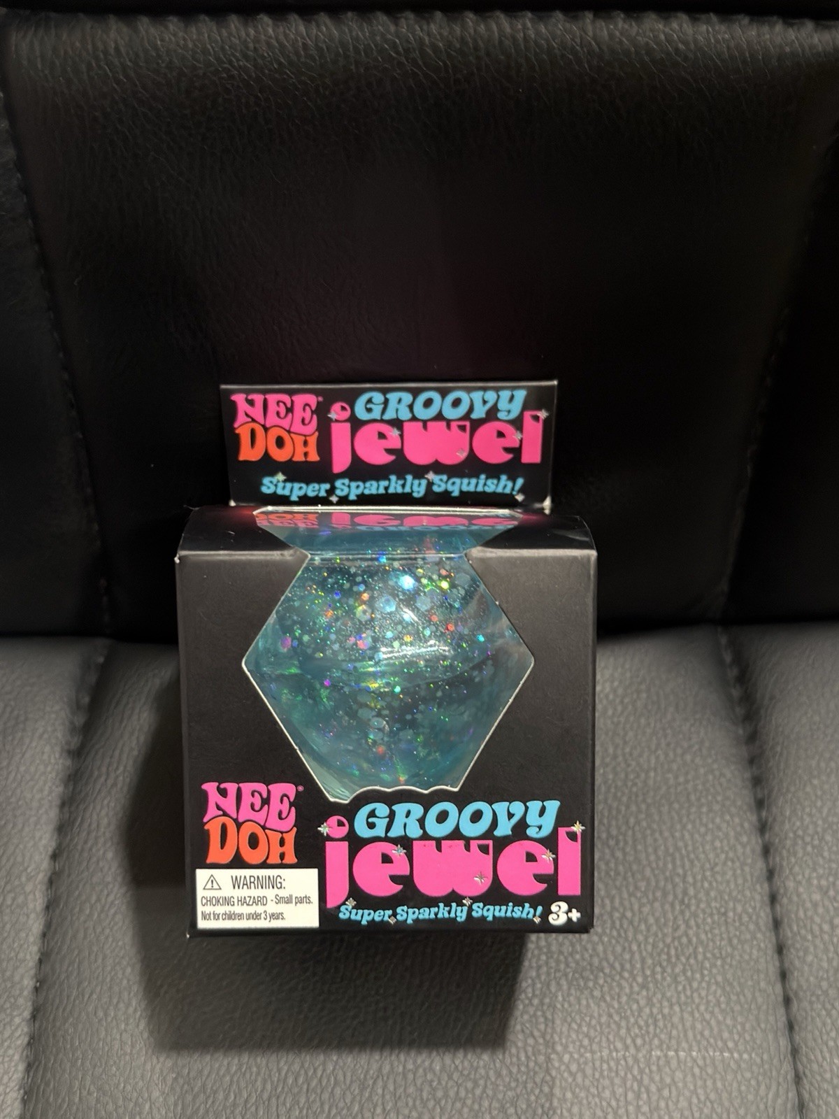 Authentic NeeDoh Schylling Blue Groovy Jewel Nee Doh Super Sparkly Squish NIB