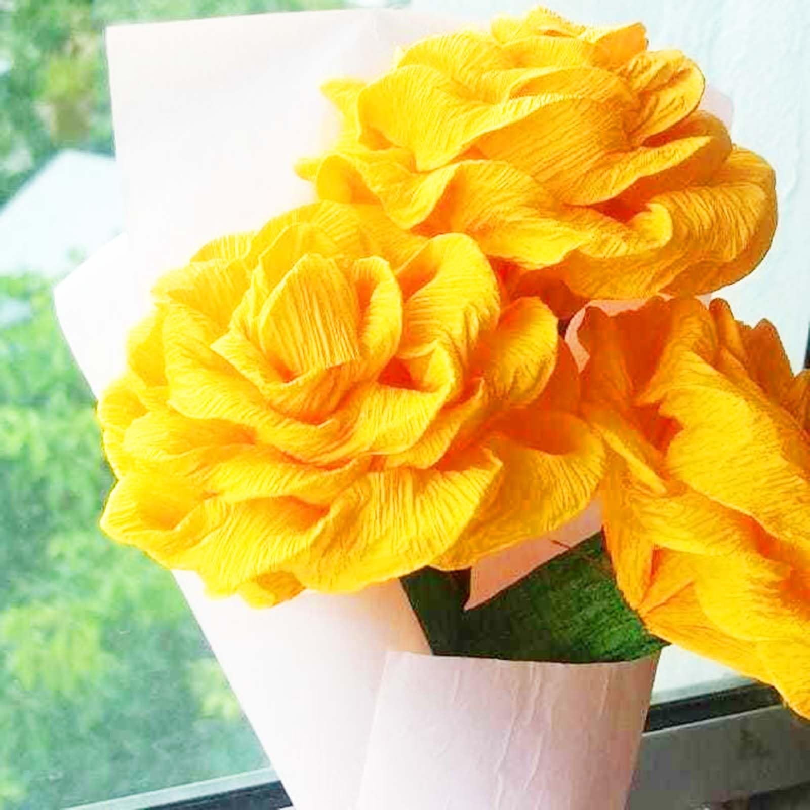 Crepe Paper Flower DIY Kits – green, pink, red, yellow, blue, orange, purple