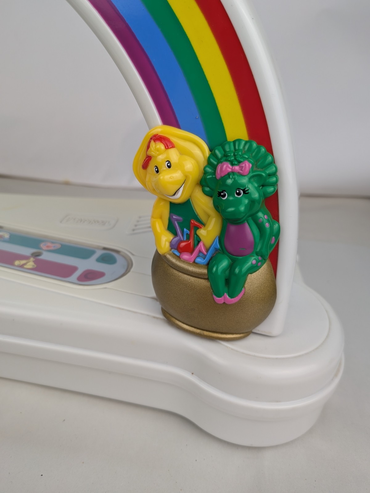 Rare Vintage Playskool Barney Rainbow Arch Musical Toy Sounds Play Dinosaur READ