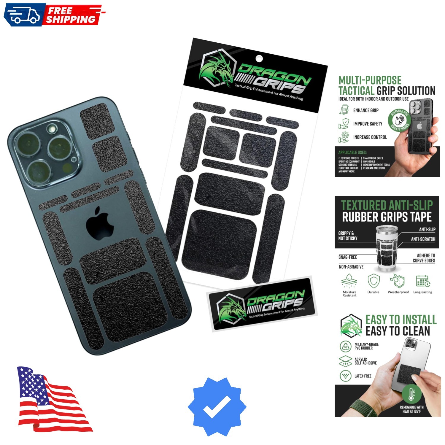 13 Pcs Rectangular Rubber Grip Tape, Rubberized Grip Stickers for Phone Case,…