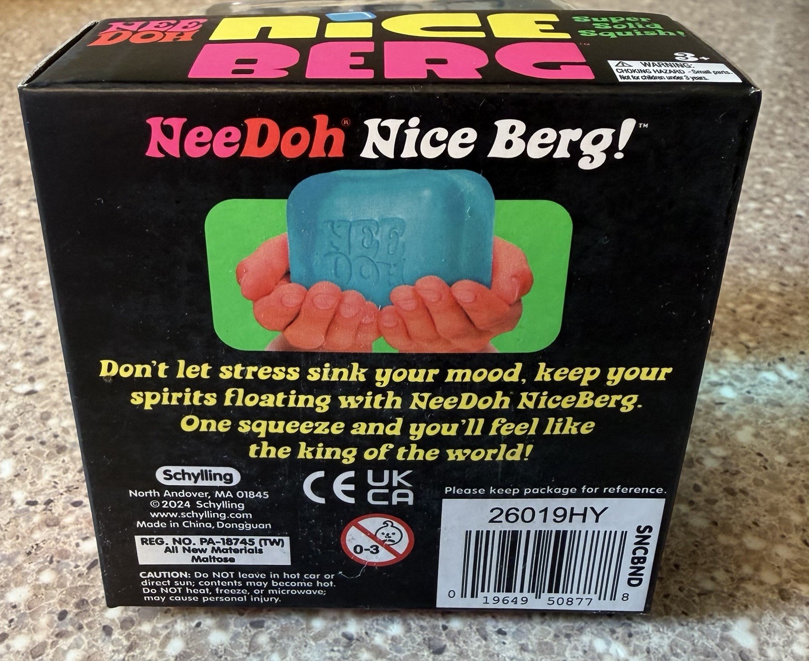 Viral Schylling NeeDoh Nice Berg Blue XL Giant Nee Doh SUPER Solid Squish Cube