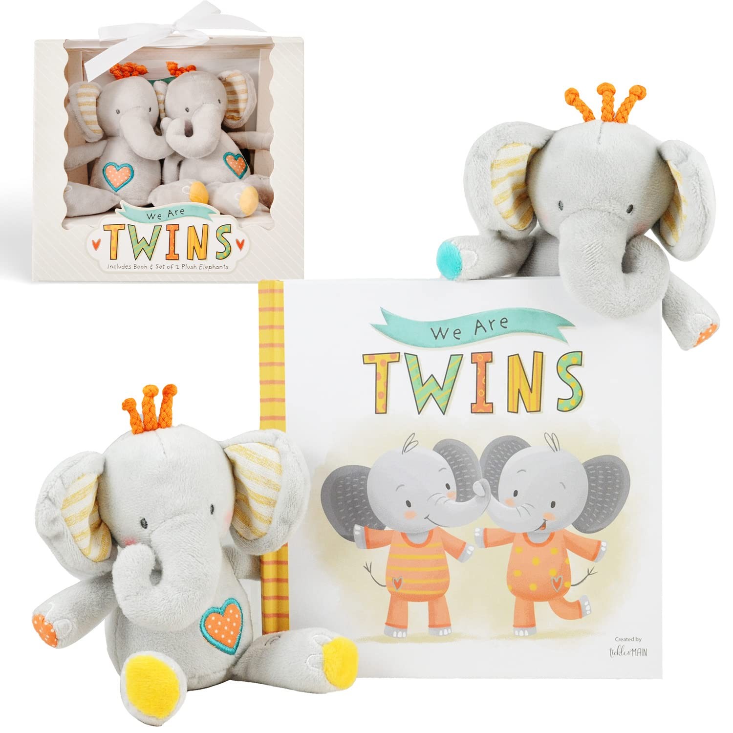 Tickle & Main Baby Gift Set for Twins Newborn & 3 Piece Set, Multicolor
