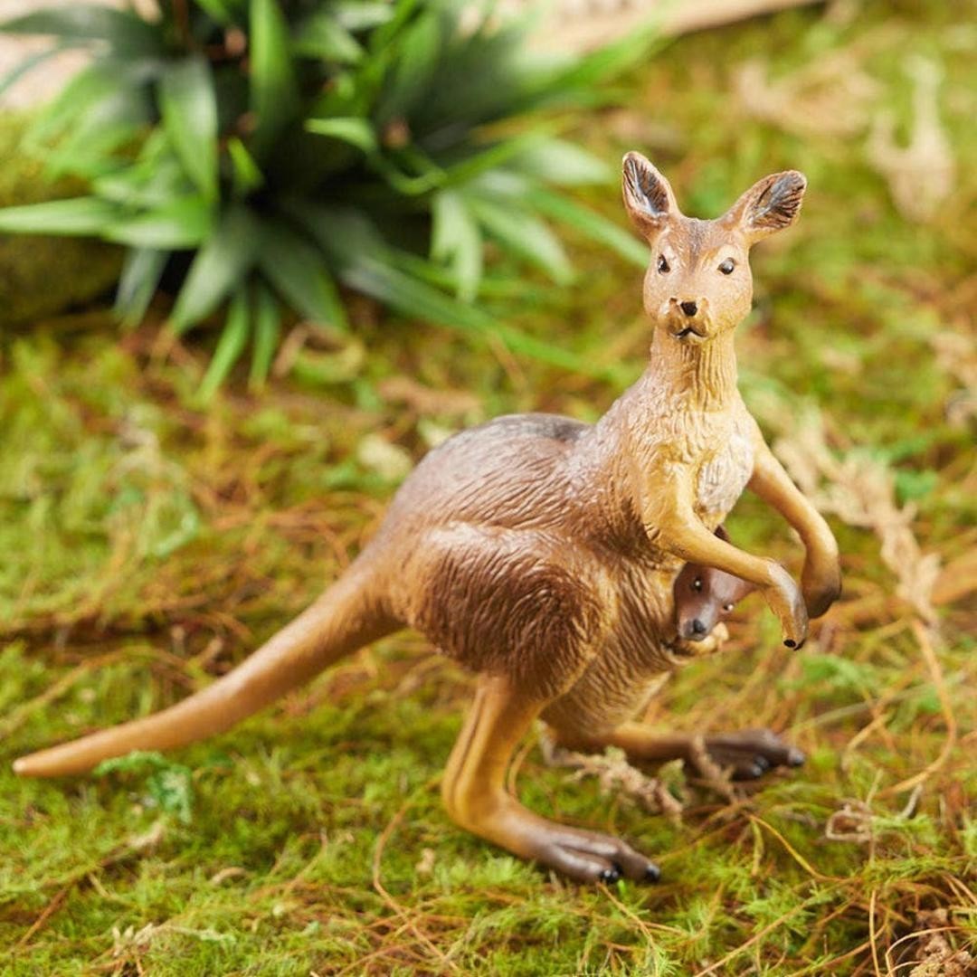 Kangaroo with Joey Figurine – Hand Painted Wild Animal Safari Figure – NEW Papo