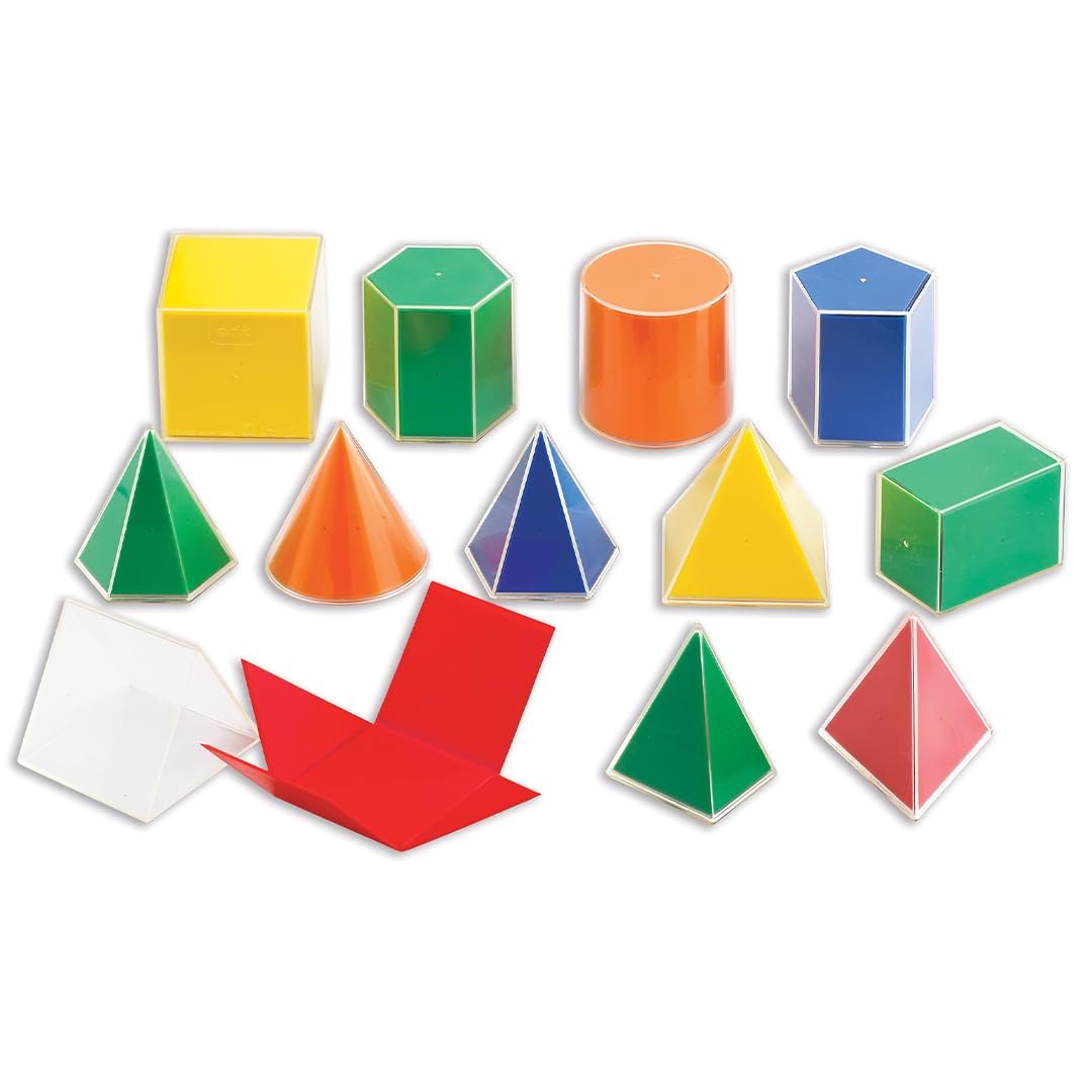 edxeducation 2D3D Geometric Solids | Set of 24 | 12 Shapes and 12 Folding…