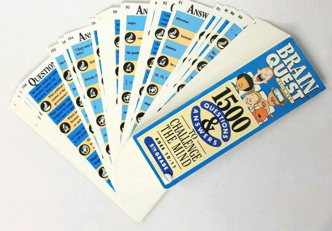 Brain Quest Grade 5:1500 Q&A to Challenge the Mind w/Extra Deck CLEARANCE