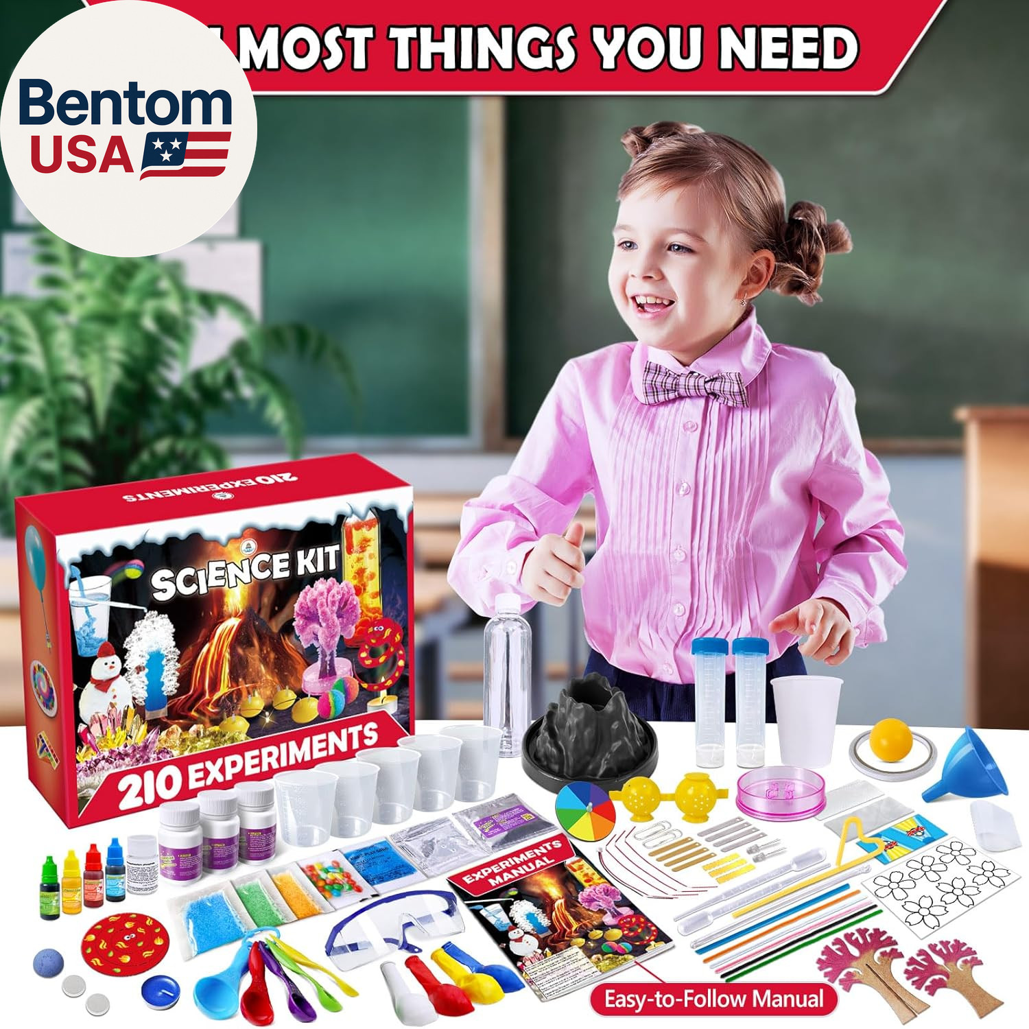 210 Experiments Science Kit for Kids, Boys Girls Birthday Toys Gifts Idea, Chemi