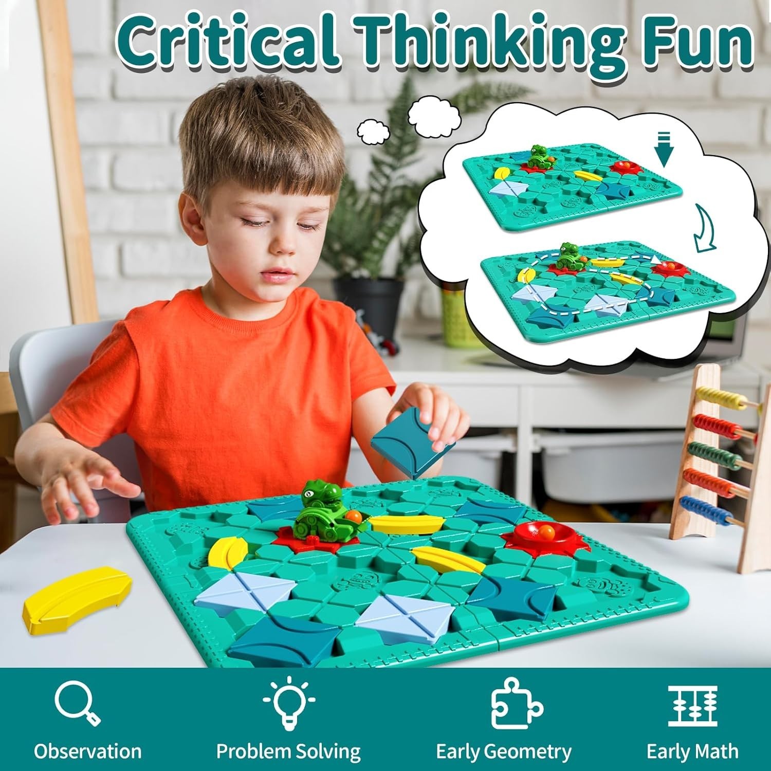 STEM Board Games for Kids Ages 4-8, Logic Puzzles for Kids Toys for 4 5 6 7 8 Ye