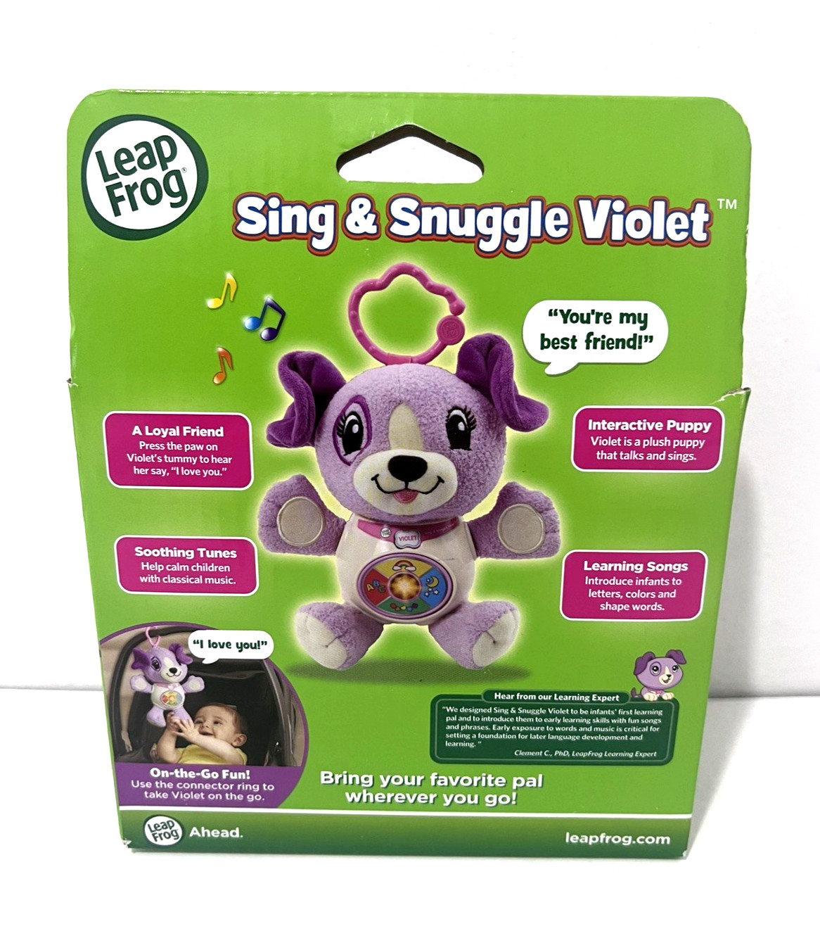LEAP FROG SING & SNUGGLE VIOLET INTERACTIVE PLUSH PUPPY DOG LEARNING TOY NEW!!