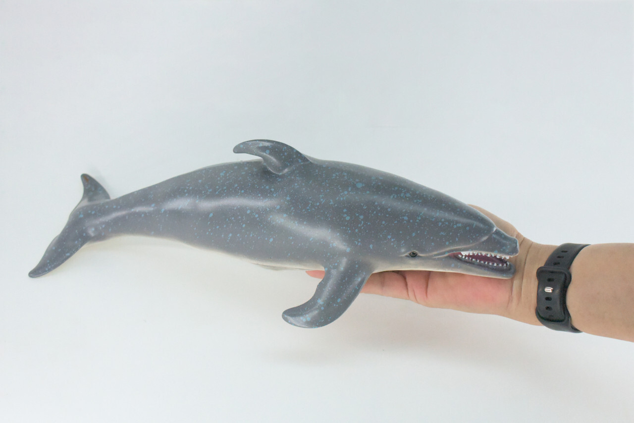 Realistic Dolphin Toy, Hand Painted, Soft Rubber Porpoise Model, 15″ IM23 B656