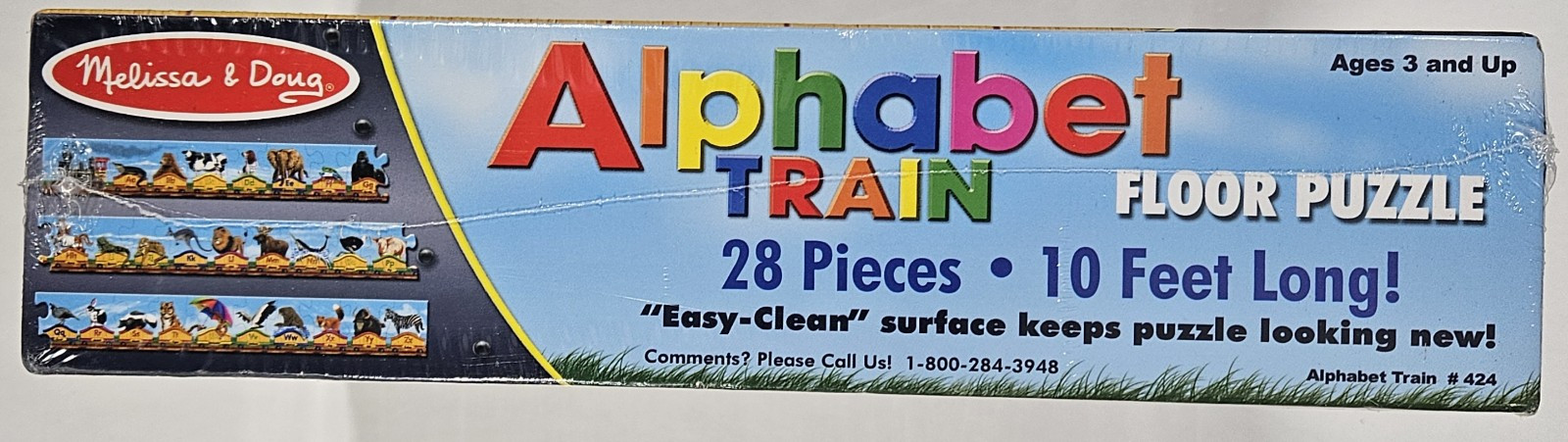 Alphabet Train Floor Puzzle Melissa & Doug 28pc 10 feet long Ages 3 and Up New