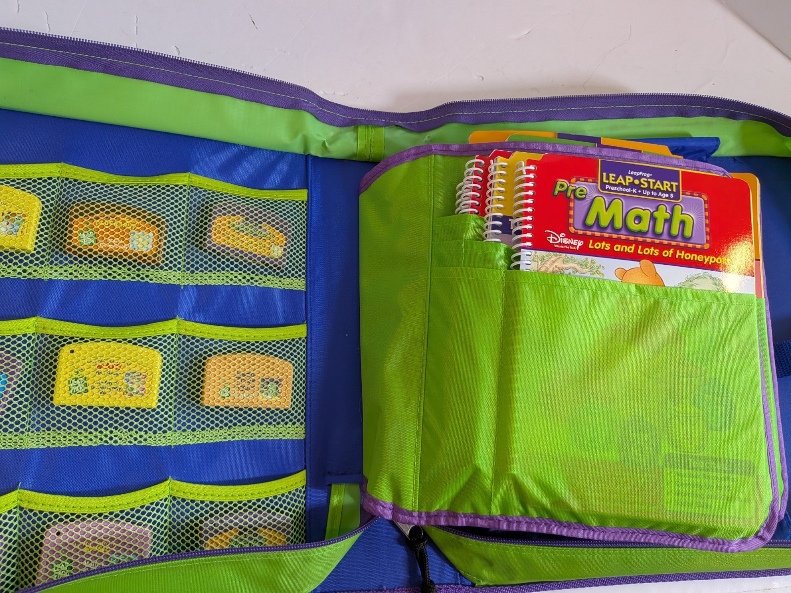 16 Leap Frog Leappad Book & Cartridge Lot & Storage Case Math Dinosaurs Scooby+