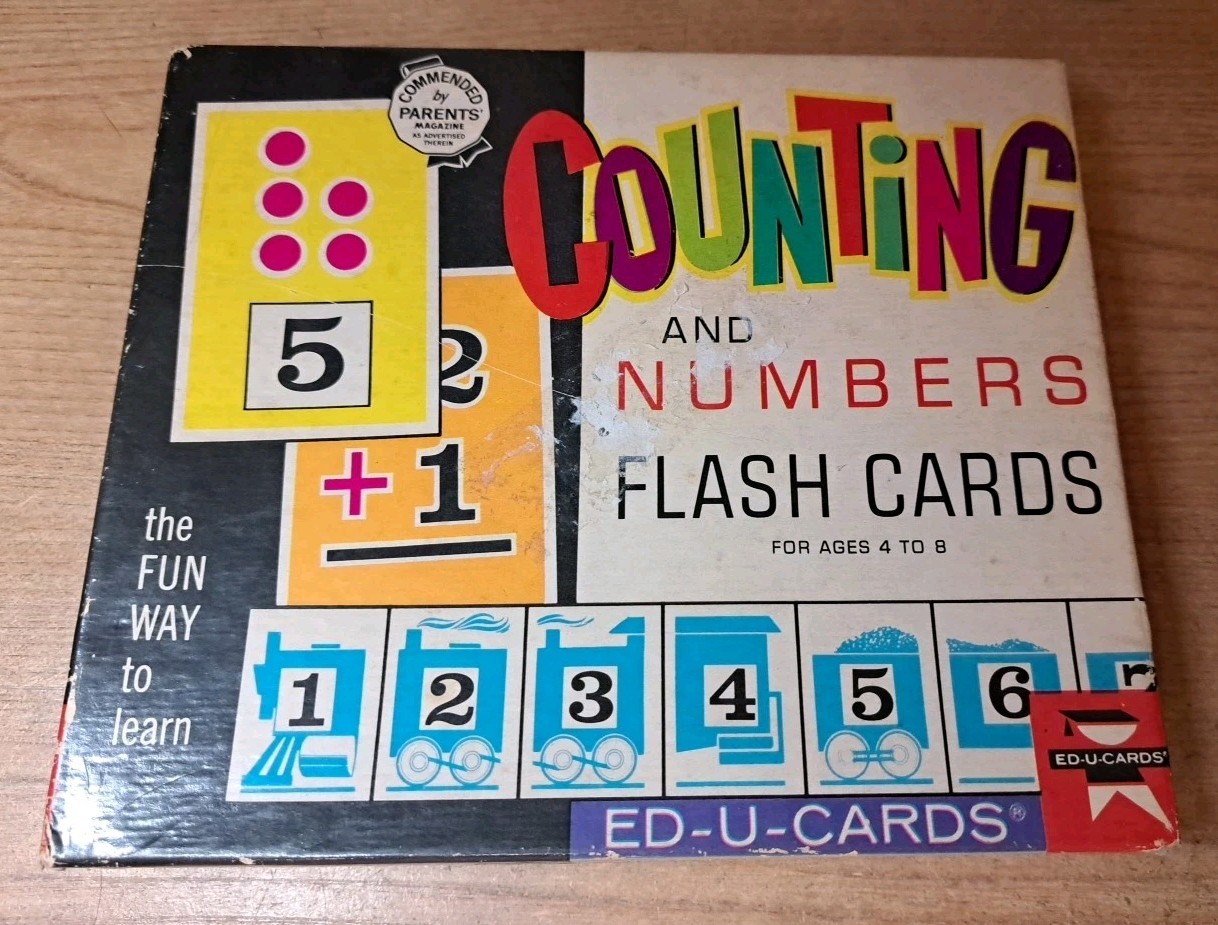 Vtg ED-U-CARDS Counting & Numbers Flash Cards 1963