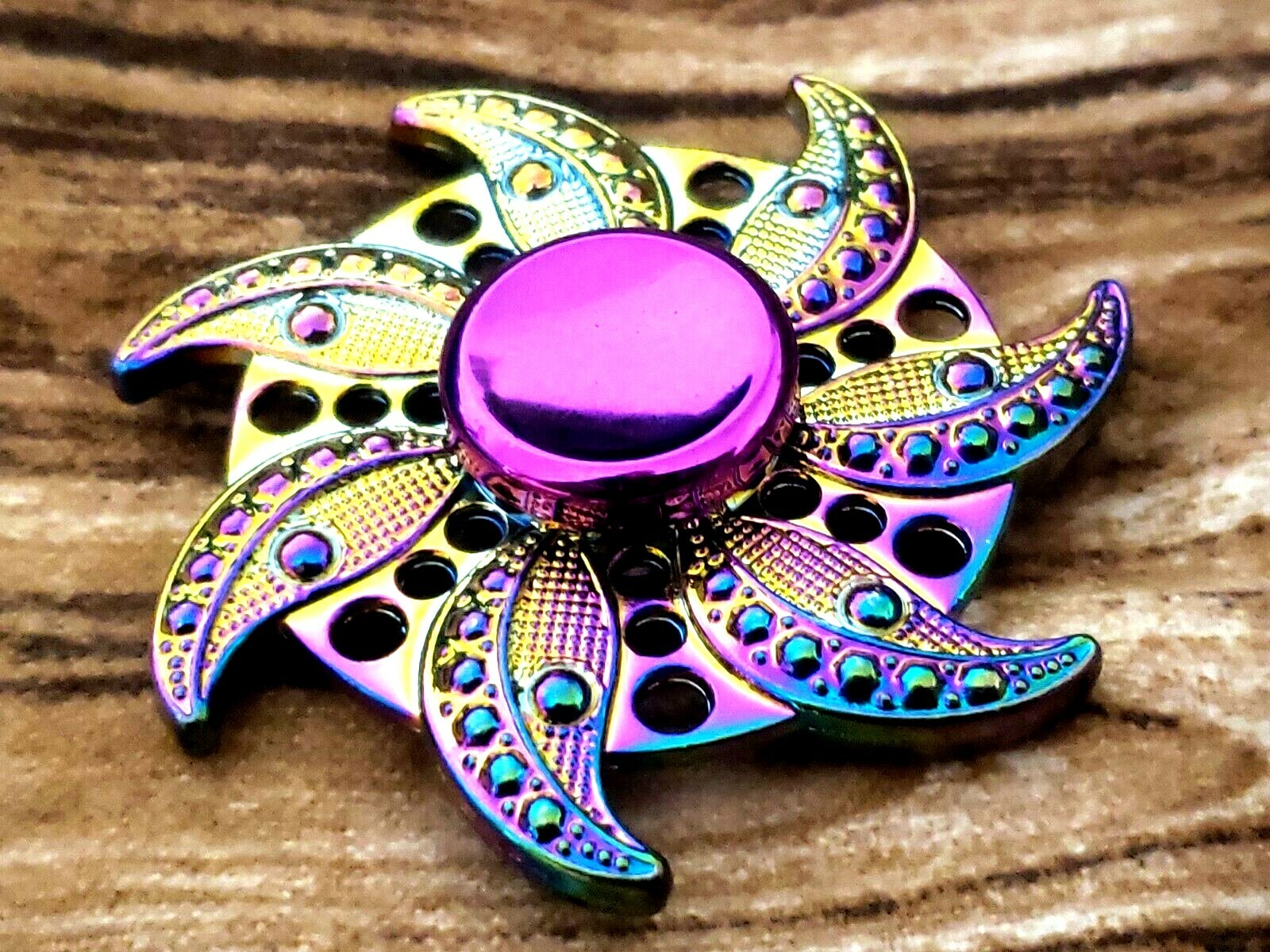Multi Color Flower Fidget Spinner Toy All Metal Adults Kids Boys Girls ADHD
