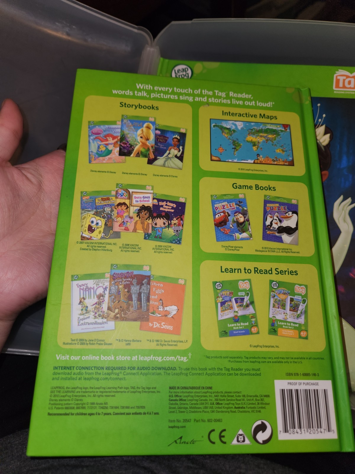 Lot Of 6 Leap Frog Tag Reader Interactive Books – Spider Man, Tangled And Case