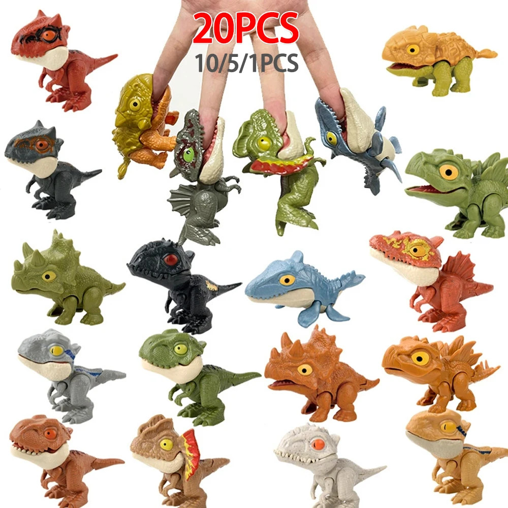 20-1PCS Finger Dinosaur Tricky Tyrannosaurus Finger-Biting Dinosaurs Movable Joi