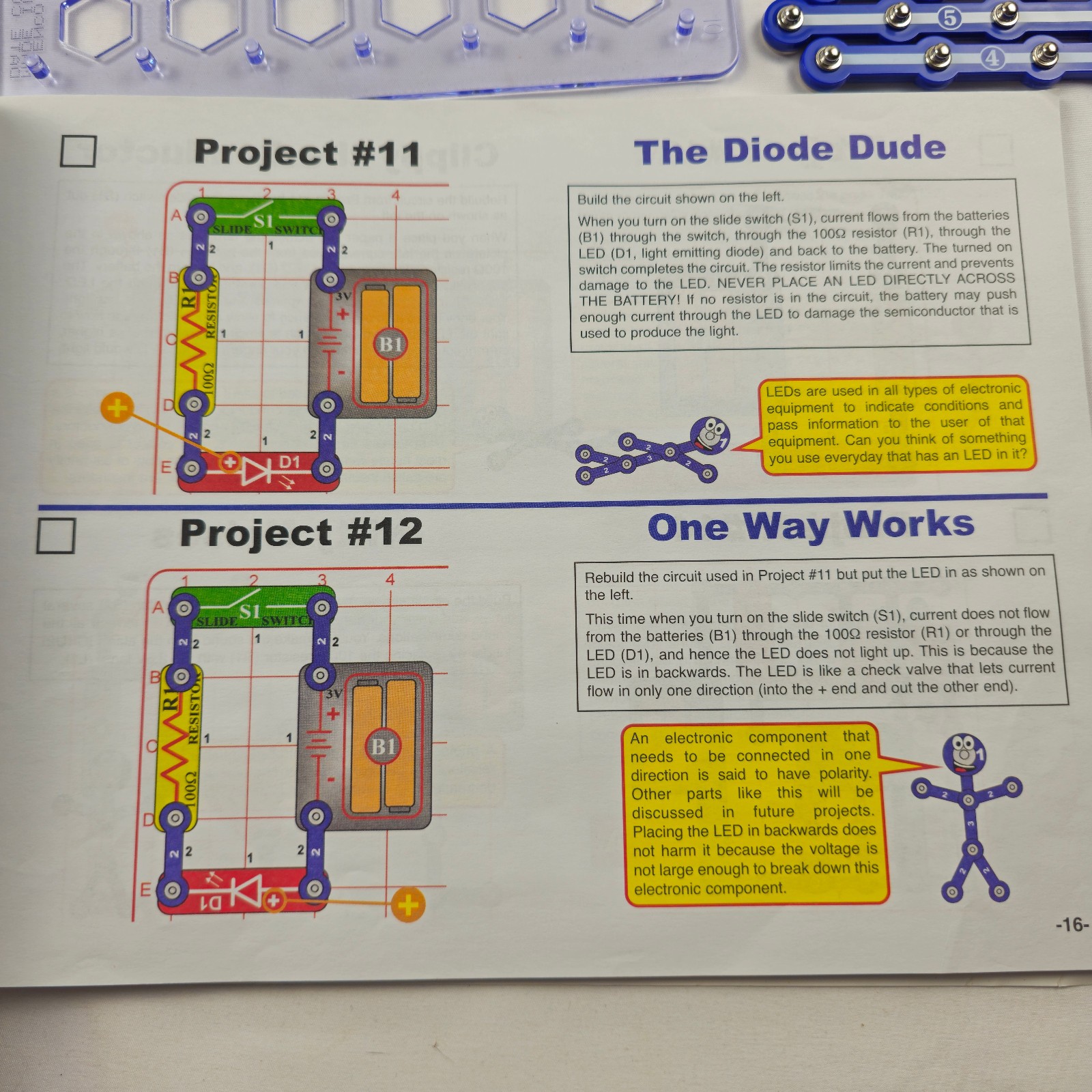 Snap Circuits Skill Builder Electronics Kit 125 Manual Incl, No Box 95% Complete