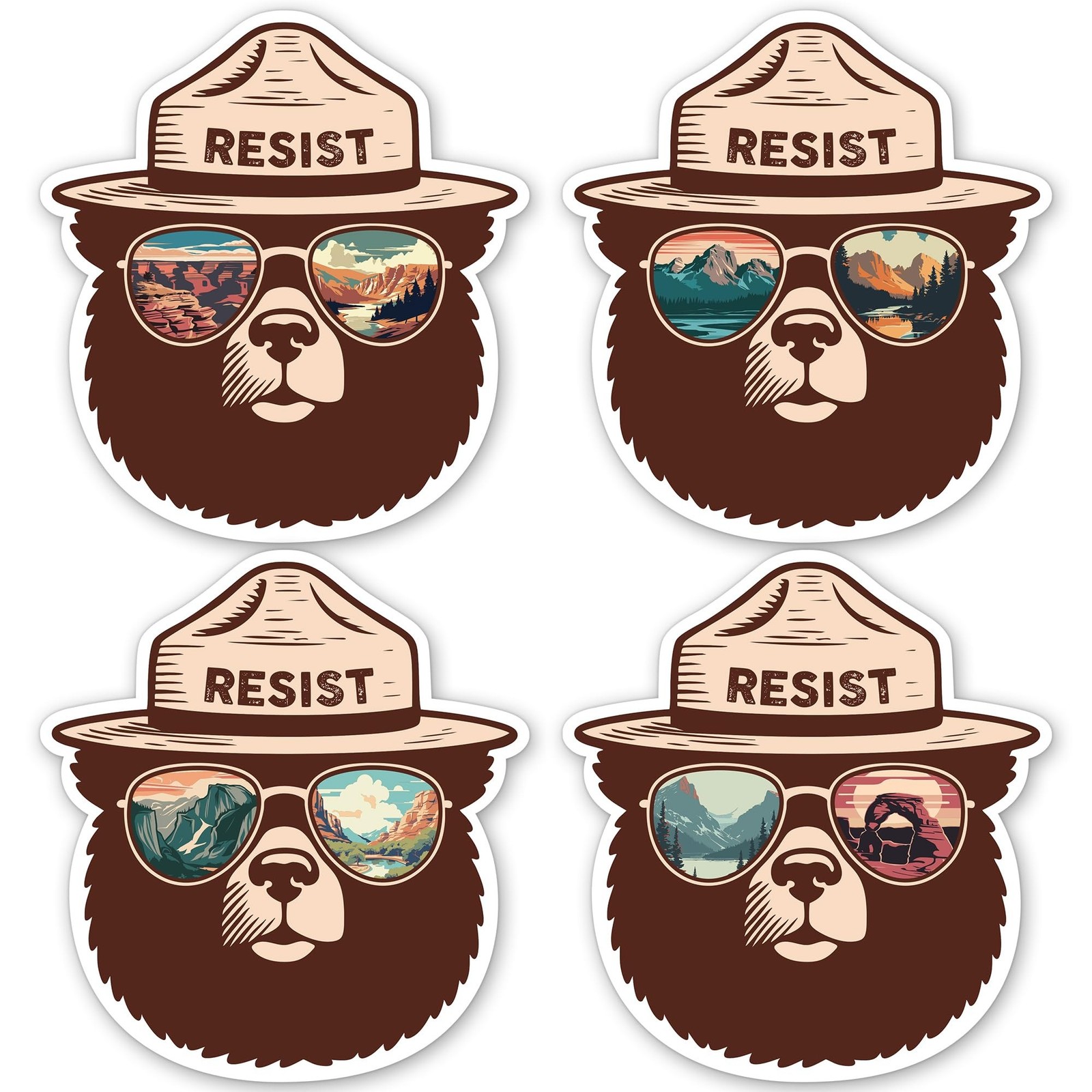 Funny Smokey The Bear Sticker, Smokey The Bear Resist Bumper Stickers for Car…