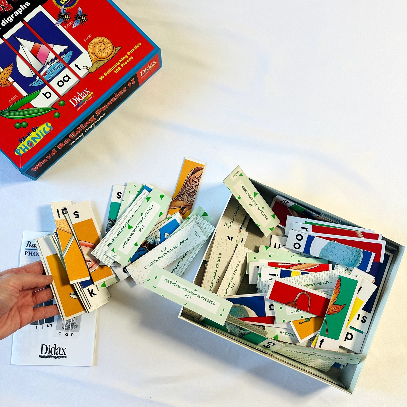 Vintage 1993 Hands On Phonics Word Building Puzzles II Vowel Digraphs