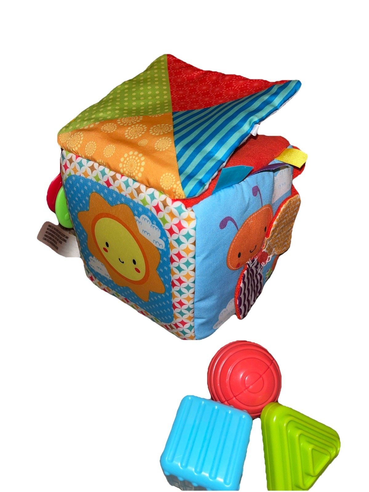 VTech Soft and Smart Sensory Cube Multicolor Numbers Letters Sound 3 Shapes