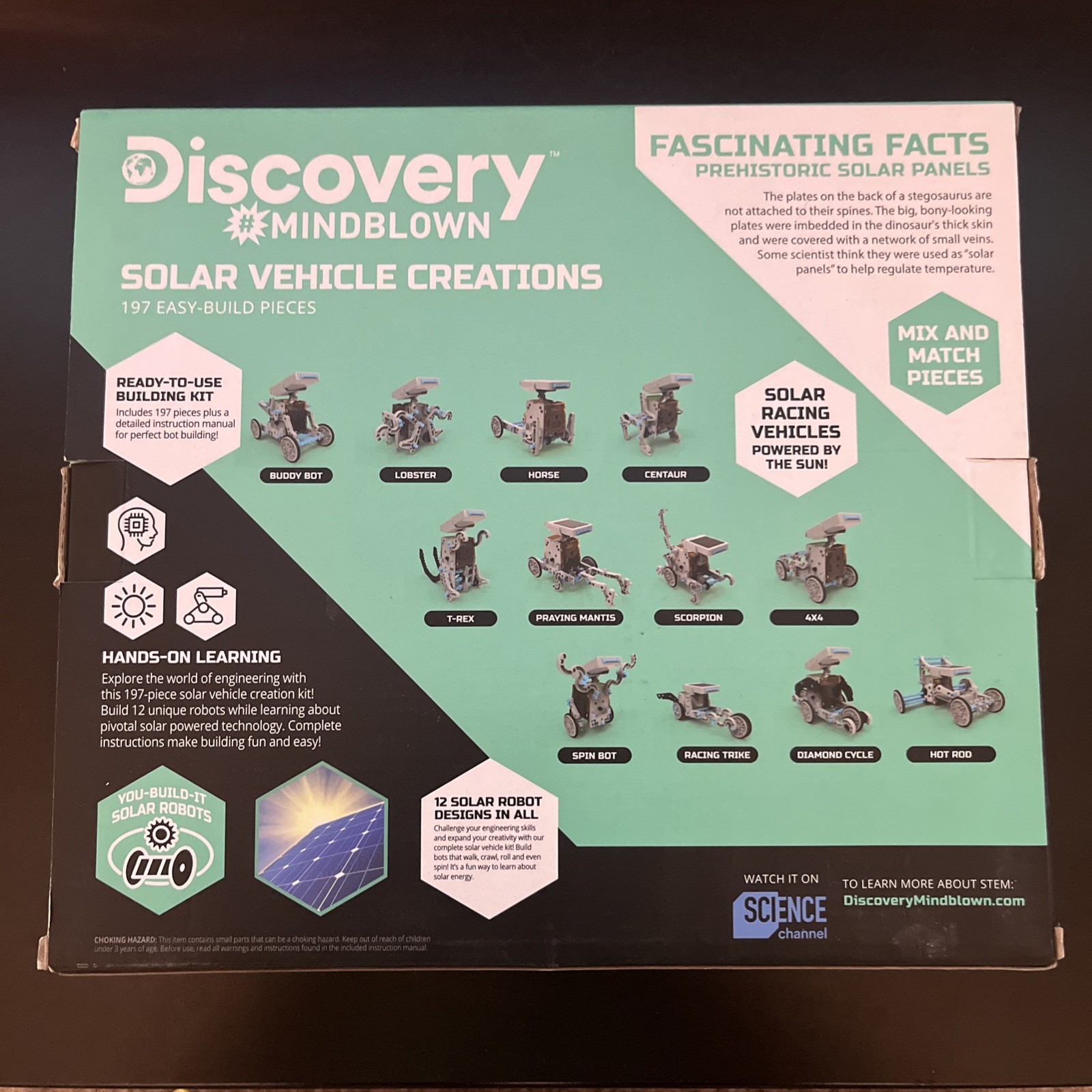 Discovery Kids 2021 Mindblown STEM 12-in-1 Solar Robot 197-PC Creation Kit New !