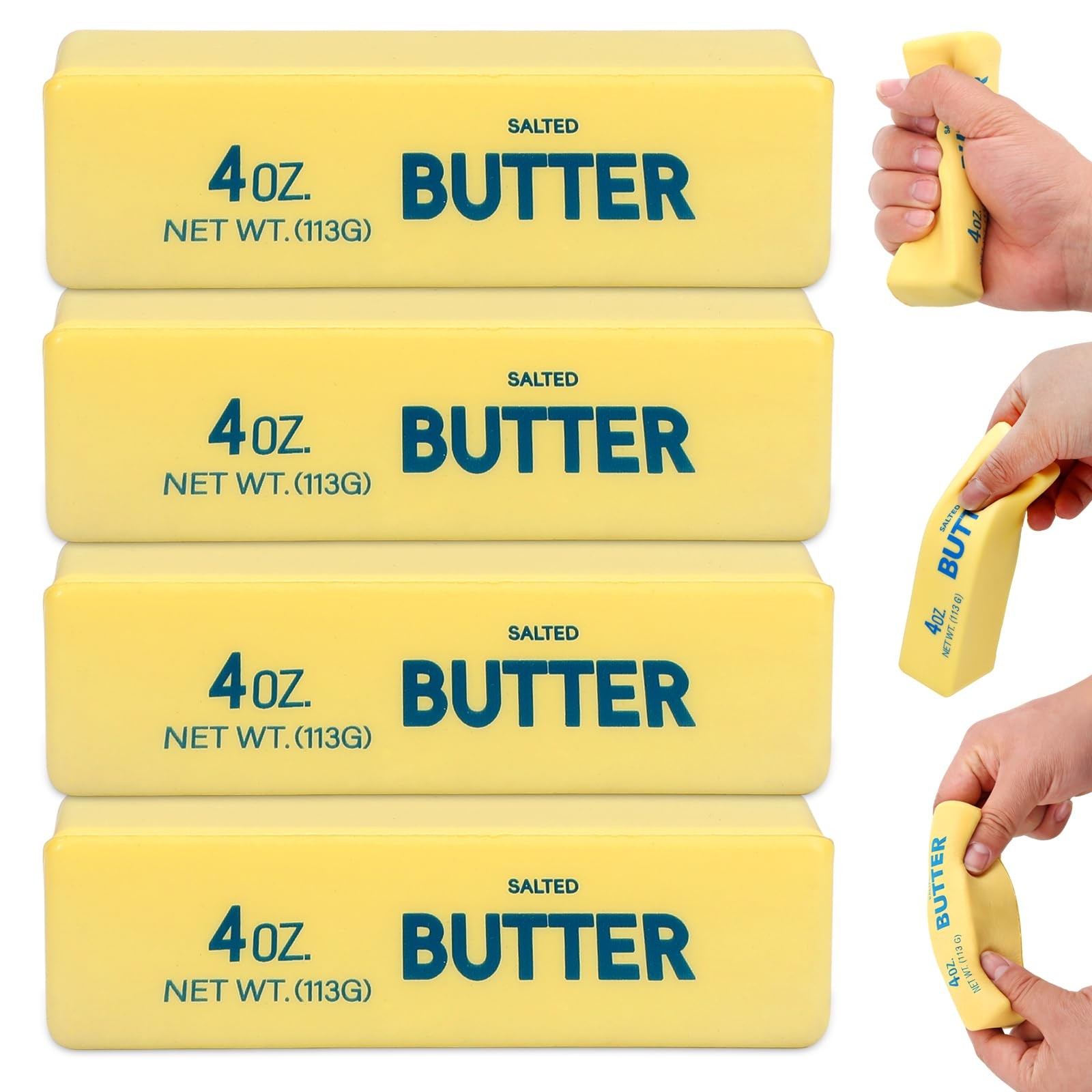 4 Pack Butter Squishy- 2.5 inches (diameter) x 1.5 (height), 4oz-4pcs