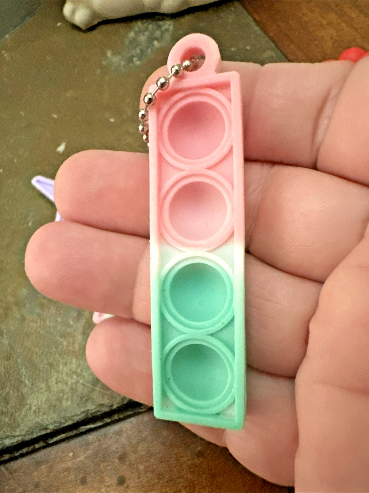 Lot of 3 Pop Bubble Fidgets – 2 Keychains Unicorn & rectangle plus Teddy bear