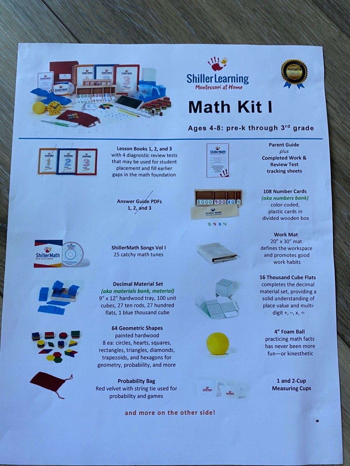 Shiller Learning Montessori at Home- Shiller Math Kit 1