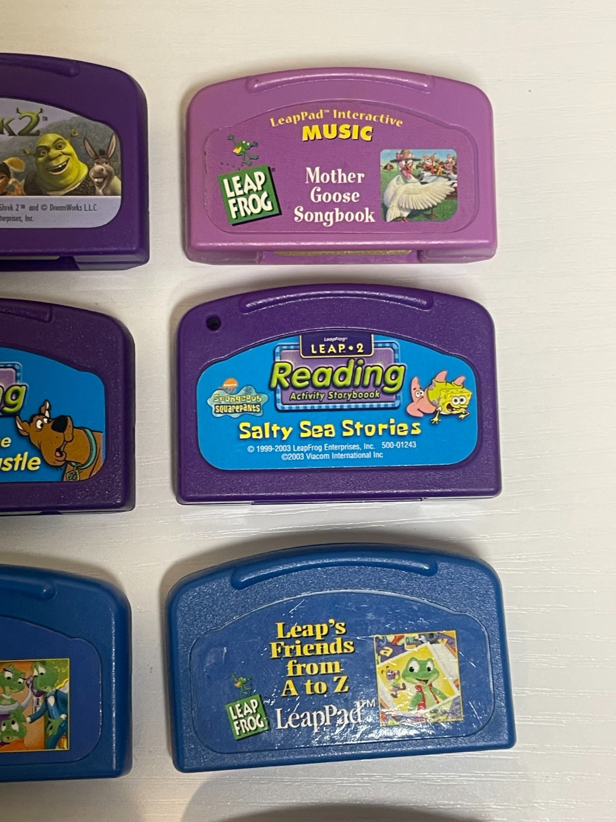 LeapFrog LeapPad Cartridge Lot 12 Pooh Shrek 2 Superman Scooby Spongebob