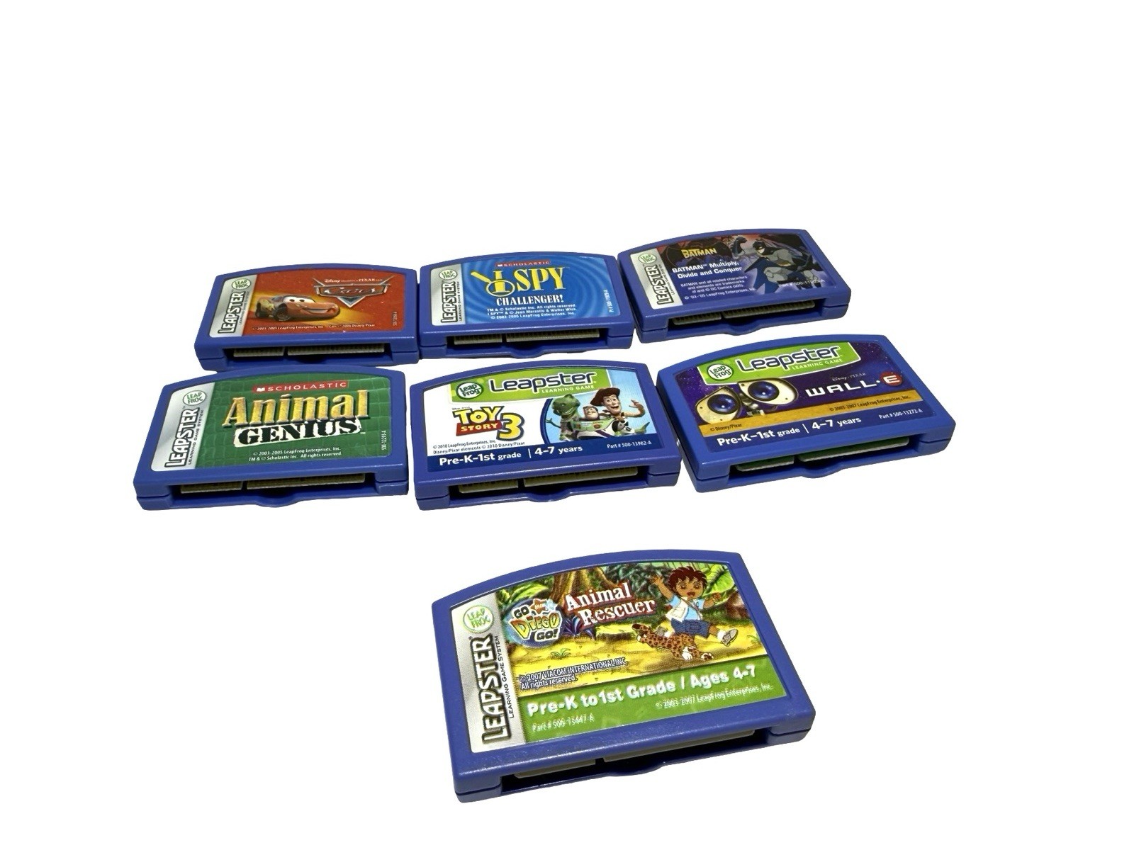 7 Leap Frog Leapster Batman Diego Toy Story Wall-E Cars Disney Cartridges Games