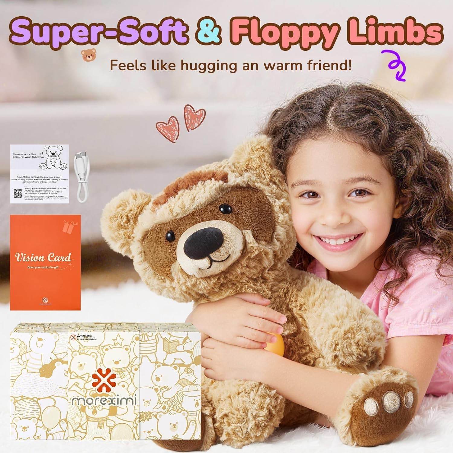 Smart Teddy Bear with ChatGPT 13 Learning Games 300 Stories AI Companion