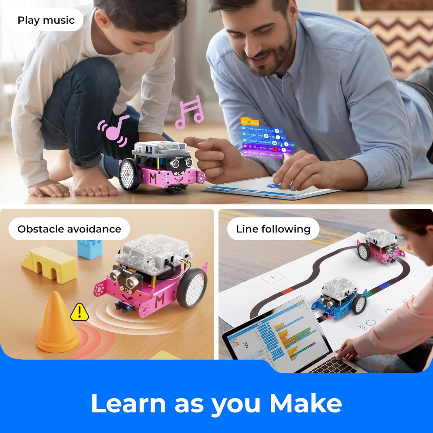 Mbot Robot Kit, STEM Projects for Kids Ages 8-12 Learn to Code with Scratch Ardu