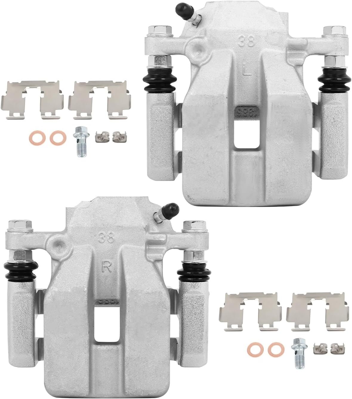 cciyu 19B3193 19B3192 Rear Left & Right Disc Brake Calipers with Bracket For