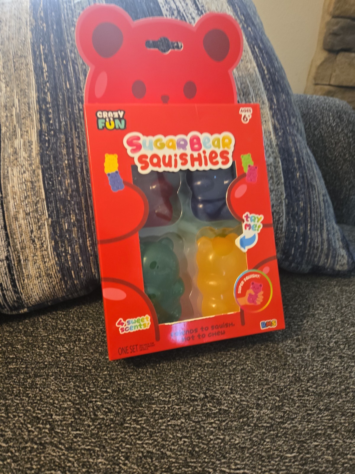 Viral Crazyfun Sugar Bear Squishies Scented 4 Pack Set Squish Toy RMS NEW