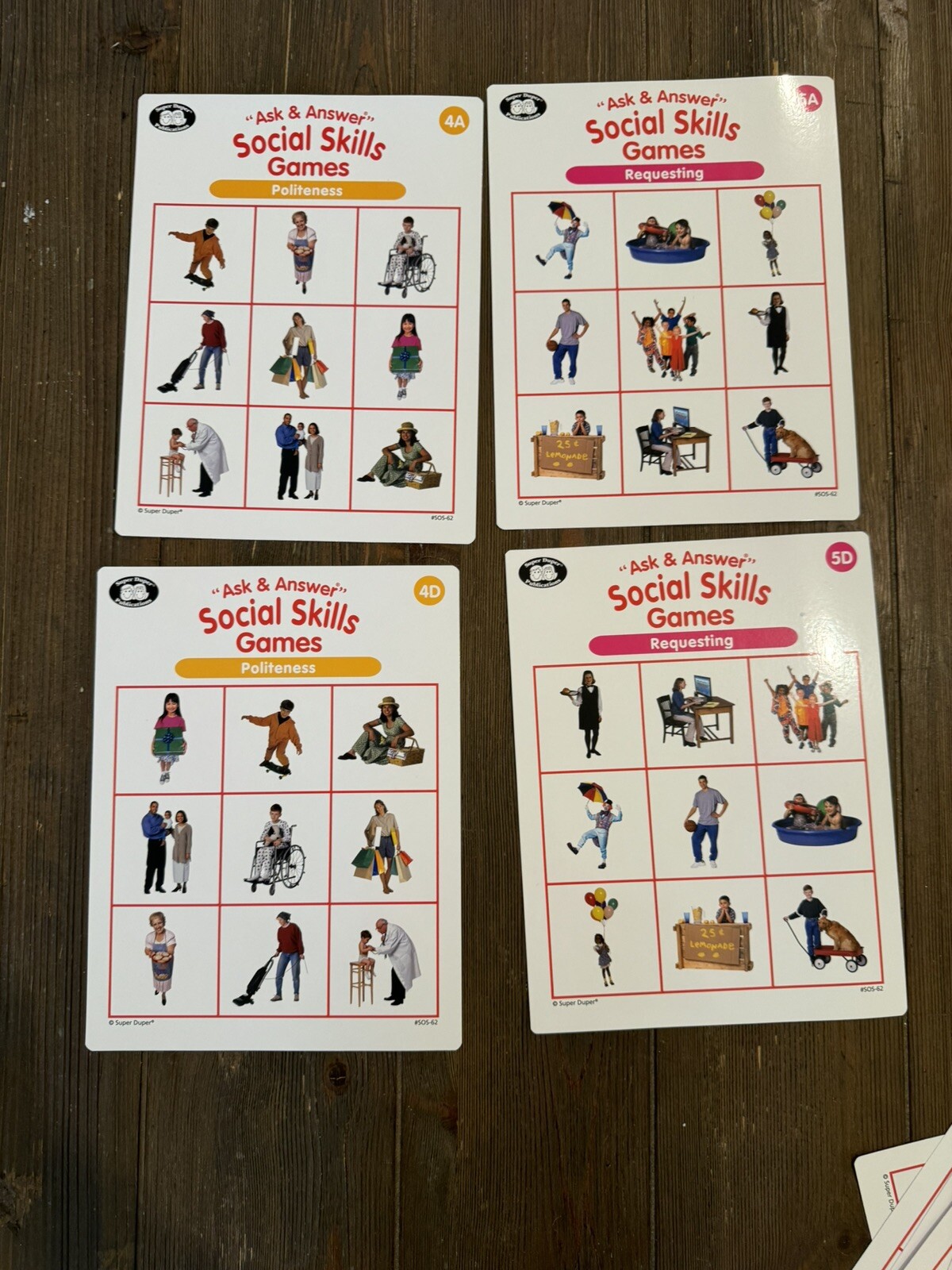 Super Duper Ask & Answer Social Skills Games SOS-62 Prek & Up New