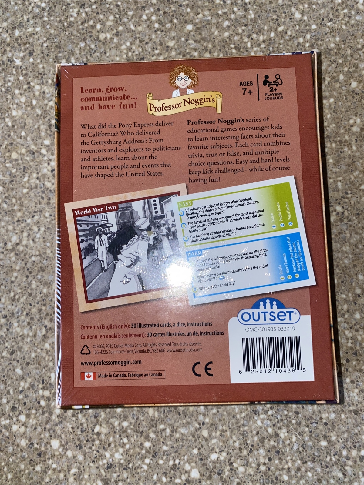 (New) Professor Noggin History Of The United States Card Game Home School