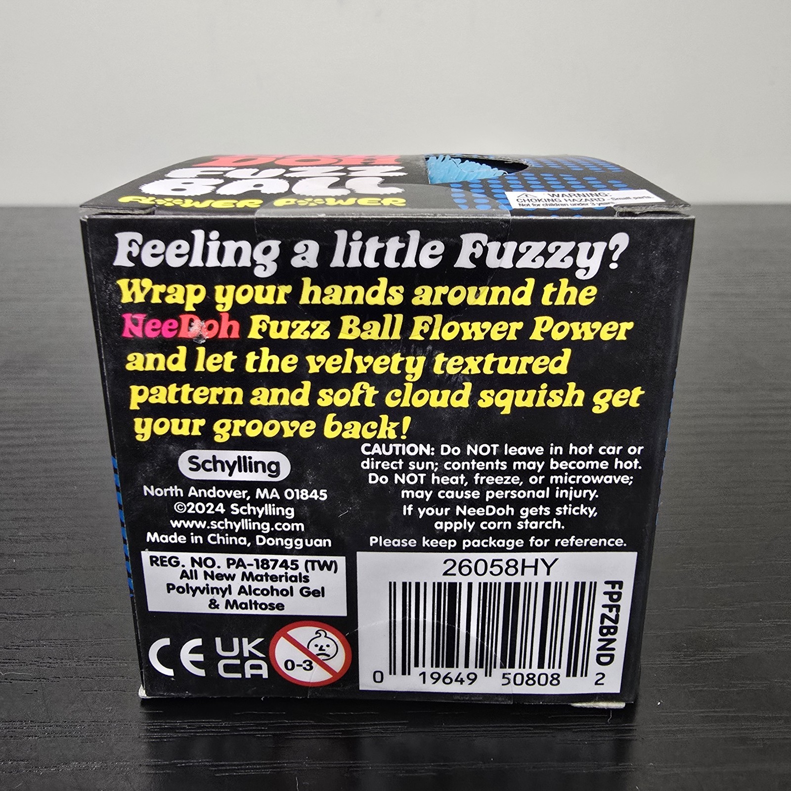Schylling NeeDoh Fuzz Ball Flower Power Squishy Stress Ball – Blue – New
