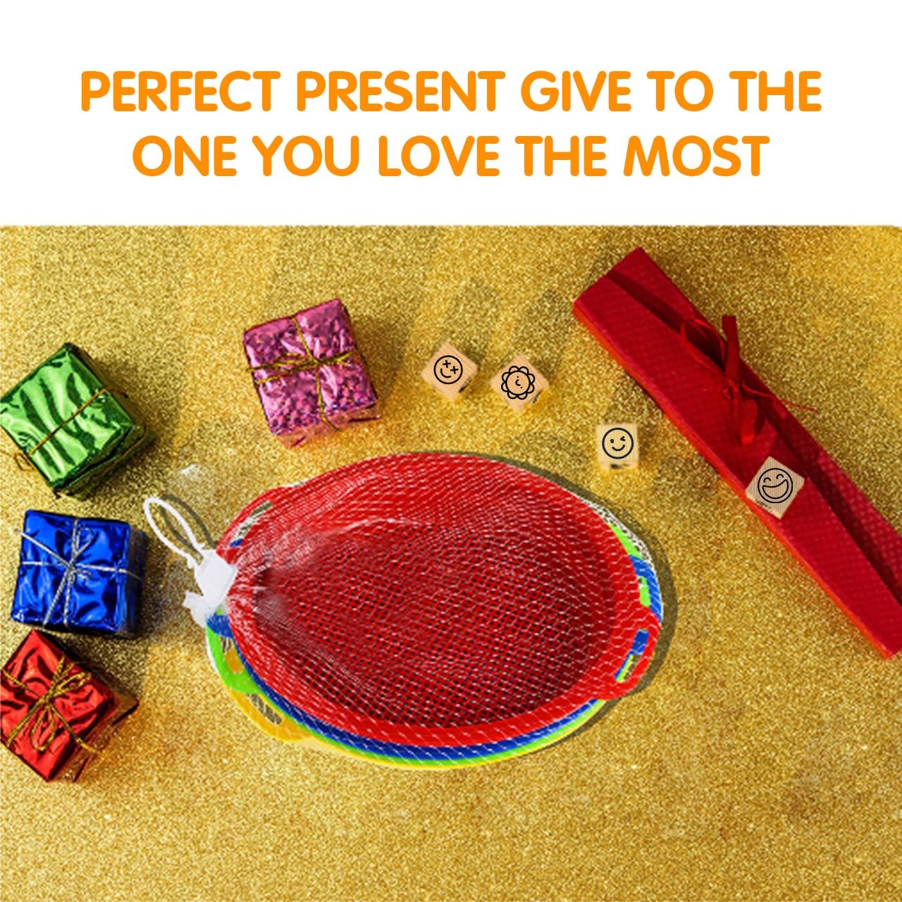 QINGLER Sand Sifters Sieve for The Beach Small, Red, Blue, Yellow & Green