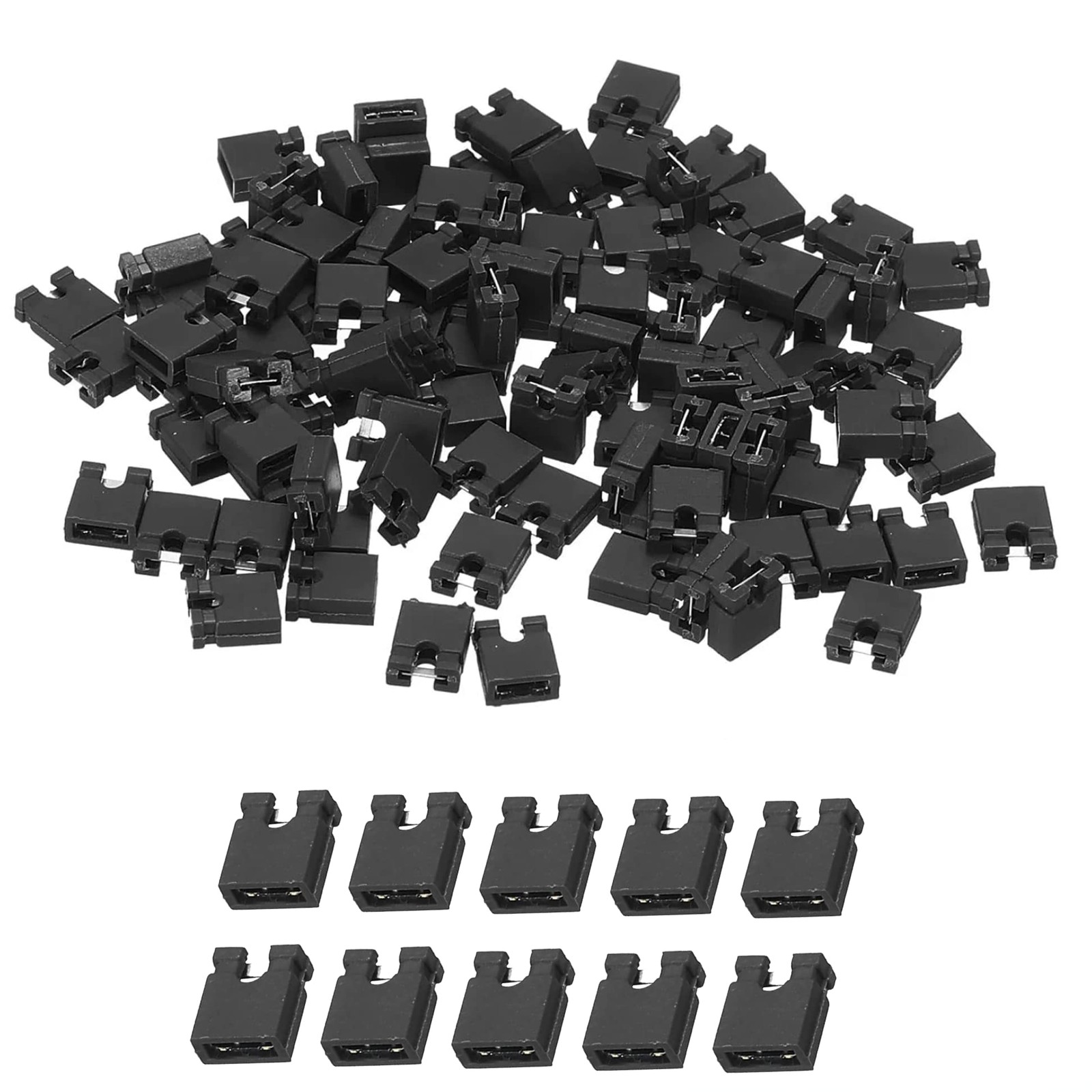 100pcs California JOS 2.54mm Black Jumper Caps Standard 100 PCS,