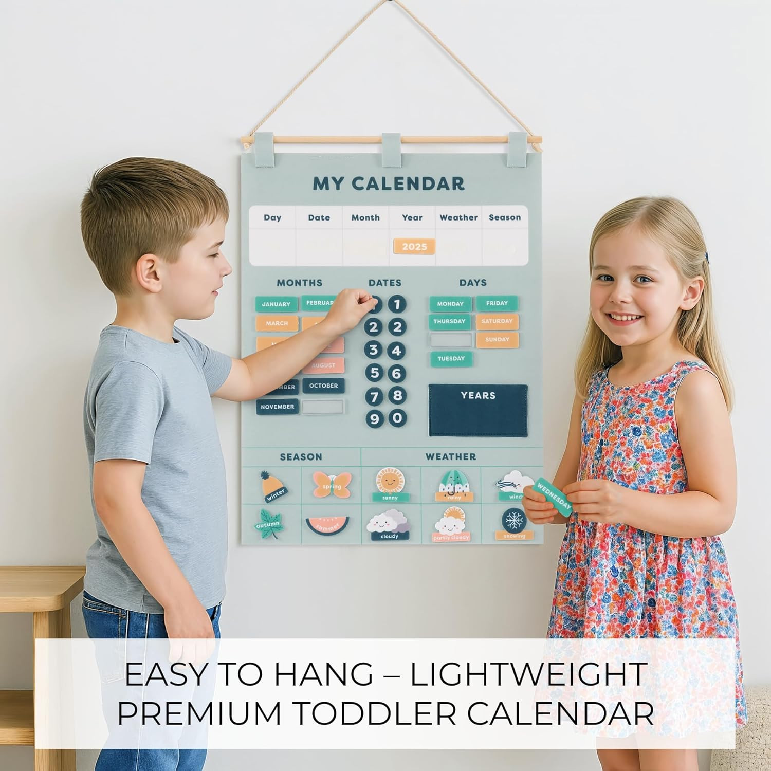Beautiful Toddler and Kids Calendar – Perfect Homeschool Supplies with Months, D