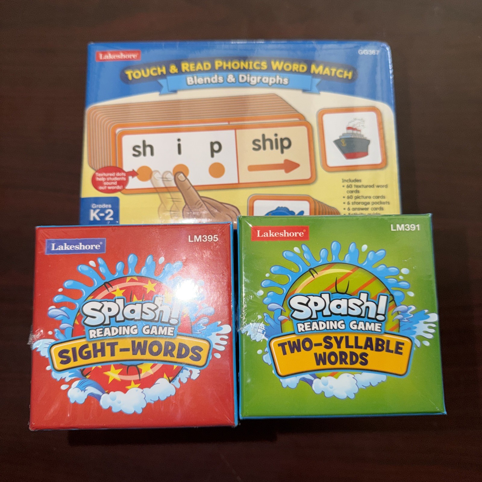 Lakeshore Reading Games Bundle: Phonics, Sight Words,Two Syllable Words NEW SEAL