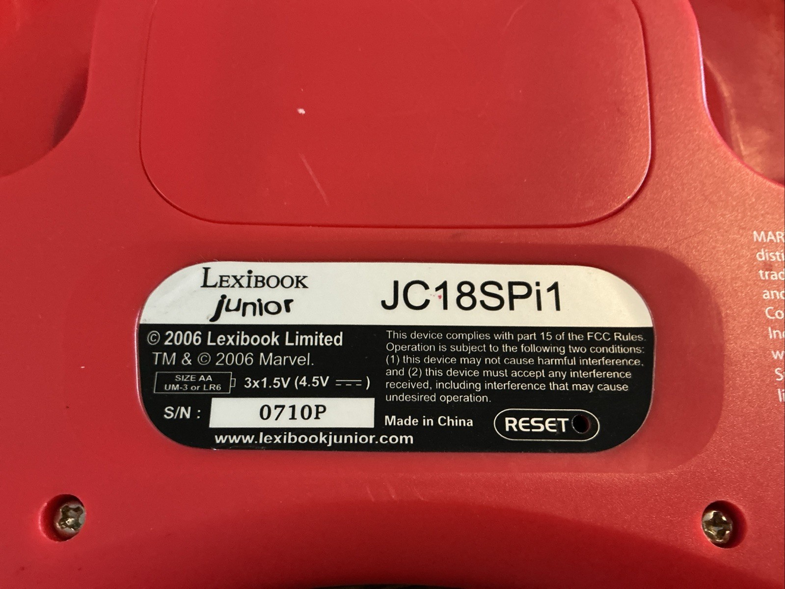 Lexibook JC18SPi1 Junior Limited Marvel Spider-Man 2006 – READ