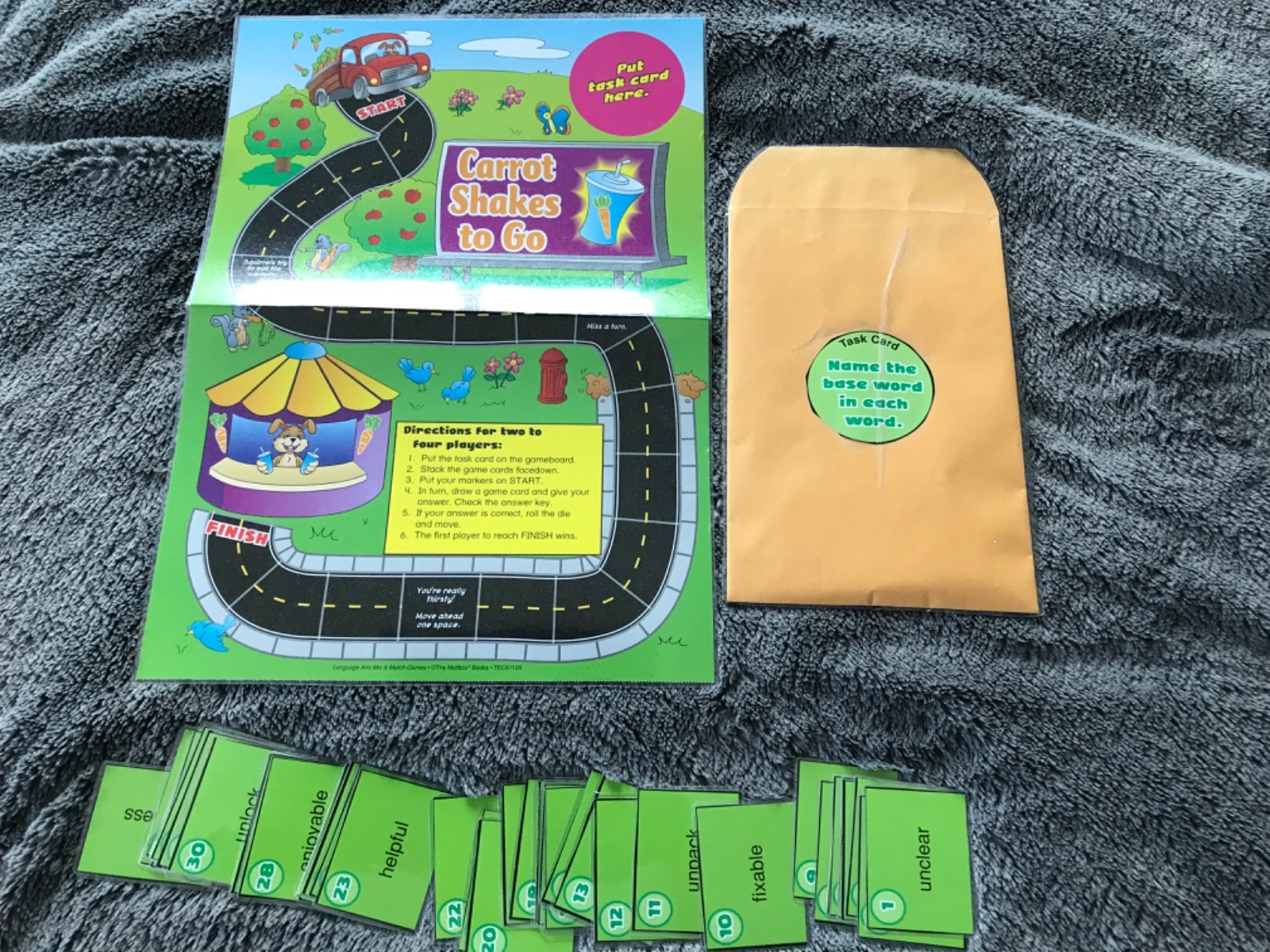Carrots Shake to go! Base words lang arts teacher game resources 3rd grade