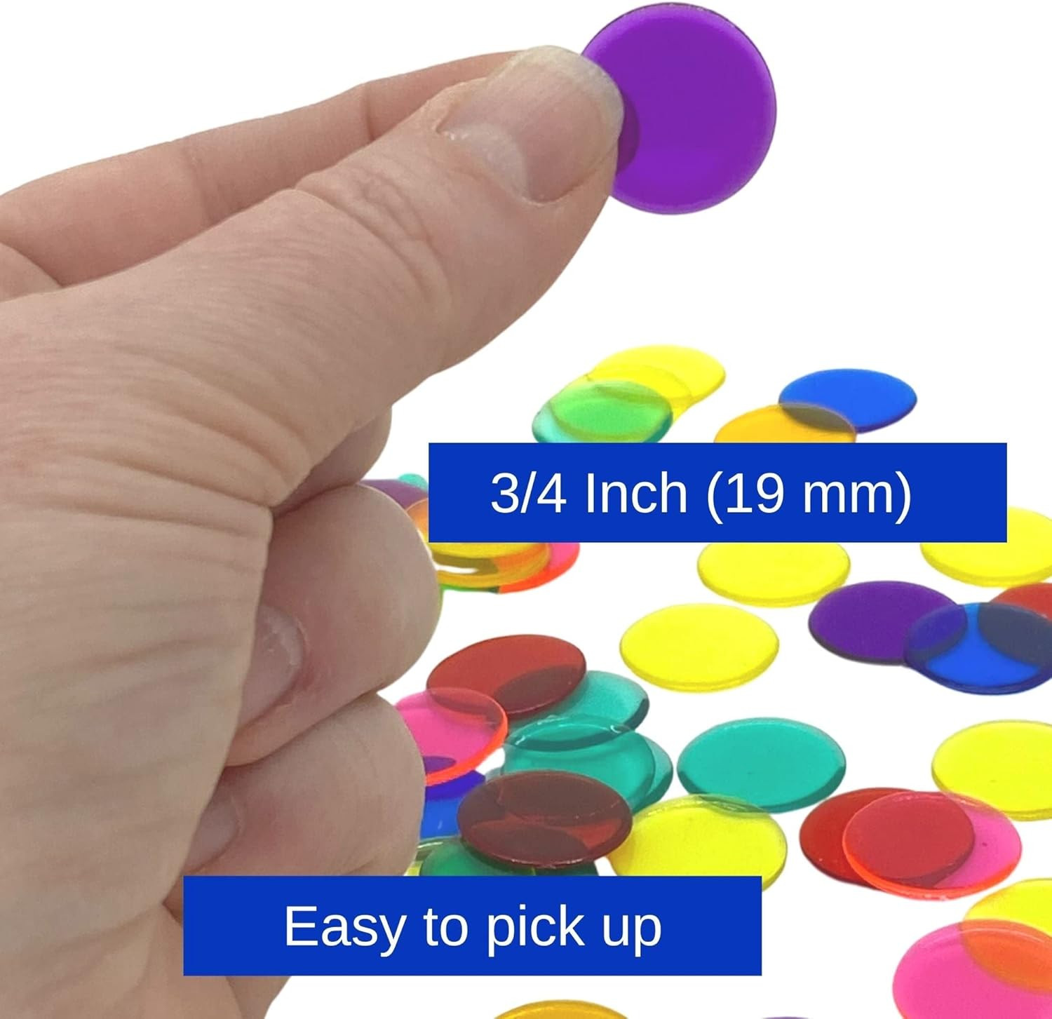 Plastic Bingo Chips for Games 1000 Count Bag – Solid and Transparent Colors Coun