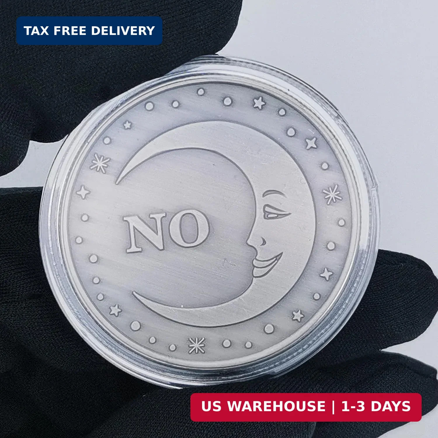 Decision Making Challenge Coin – Yes and No Design with Sun and Moon Motifs – Fu